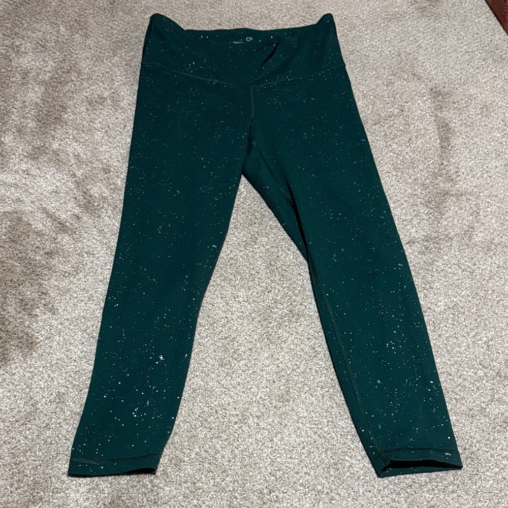 Women’s GAP Green and White Speckled Leggings